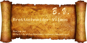 Brettschneider Vilmos névjegykártya